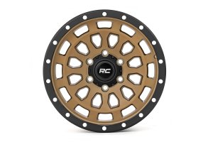 Jeep Gladiator Wheel - Rough Country - 87 Series, Simulated Beadlock - Bronze/Black - '20-'23 Jeep Gladiator Wheel - Rough Country - 87 Series, Simulated Beadlock - Bronze/Black - '20-'23